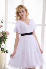 White Dress With Black Belt For Mother Of The Bride Under 100