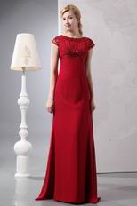 Discount Scoop Wine Red Chiffon Mother Of The Bride Dress