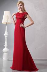 Discount Scoop Wine Red Chiffon Mother Of The Bride Dress