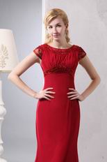 Discount Scoop Wine Red Chiffon Mother Of The Bride Dress