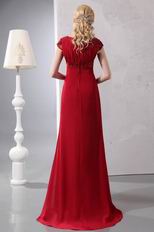 Discount Scoop Wine Red Chiffon Mother Of The Bride Dress