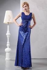 Flashy Sequin Paillette Royal Blue Mother Of The Bride Dress