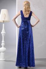 Flashy Sequin Paillette Royal Blue Mother Of The Bride Dress