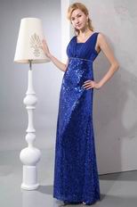 Flashy Sequin Paillette Royal Blue Mother Of The Bride Dress