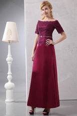 Short Sleeves Cardinal Red Mother Of The Bride Dress