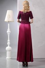 Short Sleeves Cardinal Red Mother Of The Bride Dress