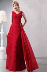 Decent Layers Skirt Wine Red Mother Of The Bride Dress