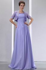 Spaghetti Straps Lavender Bridal Mother Dress With Lace Jacket