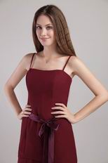 Short Burgundy Chiffon Mother of the Bride Dress With Jacket