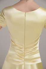 Gold Scoop Short Sleeves Mother Of The Bride Dress Discount