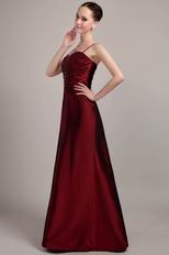 Burgundy Spaghetti Strap Mother Of The Bride Dress Petite