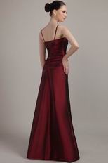 Burgundy Spaghetti Strap Mother Of The Bride Dress Petite