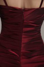 Burgundy Spaghetti Strap Mother Of The Bride Dress Petite