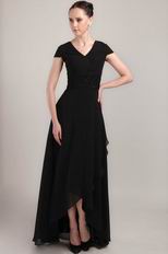 High Low Skirt Black Mother of the Bride Dress Cheap