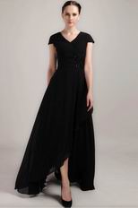 High Low Skirt Black Mother of the Bride Dress Cheap