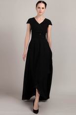 High Low Skirt Black Mother of the Bride Dress Cheap