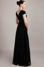 High Low Skirt Black Mother of the Bride Dress Cheap