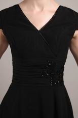 High Low Skirt Black Mother of the Bride Dress Cheap