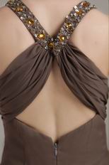 Beaded Brown Custom Made Mother Of The Bride Dress