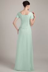 Cheap Short Sleeves Apple Green Dress For Bridal Mother