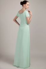 Cheap Short Sleeves Apple Green Dress For Bridal Mother