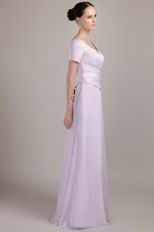 V-neck Short Sleeves Chiffon Mother Of The Bride Dress