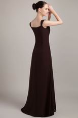 Brown Chiffon Mother Of The Bride Dress With Applique