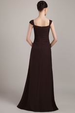 Brown Chiffon Mother Of The Bride Dress With Applique