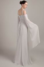 Wide Straps Grey Mother Of The Bride Dress With Beading