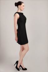 Backless Black Satin Short Dress For Bridal Mother Wear