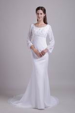 Long Chiffon Sleeves Trumpet Mother Of The Bride Dress