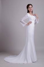 Long Chiffon Sleeves Trumpet Mother Of The Bride Dress