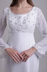 Long Chiffon Sleeves Trumpet Mother Of The Bride Dress