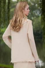 Square Papaya Whip Chiffon Mother Of the Bride Dress