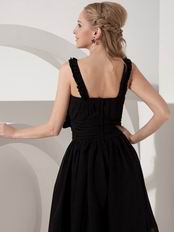 Scoop Black Chiffon Short Dress To Bridal Mother Wear