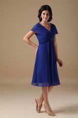 Royal Blue Tea Length Mother Of The Bride Dress By Designer