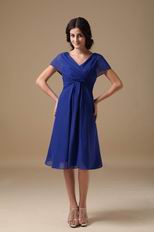 Royal Blue Tea Length Mother Of The Bride Dress By Designer