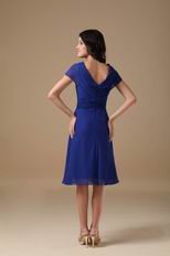 Royal Blue Tea Length Mother Of The Bride Dress By Designer