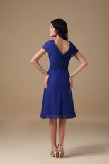 Royal Blue Tea Length Mother Of The Bride Dress By Designer