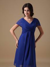 Royal Blue Tea Length Mother Of The Bride Dress By Designer