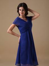 Royal Blue Tea Length Mother Of The Bride Dress By Designer