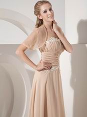 Tea-length Champagne Mother Of The Bride Dress With Jacket