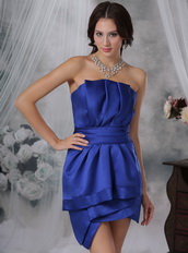 Royal Blue Strapless Prom Dress With Mini Skirt Designer Knee Length Sexy