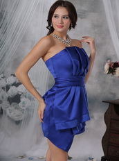 Royal Blue Strapless Prom Dress With Mini Skirt Designer Knee Length Sexy