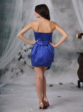 Royal Blue Strapless Prom Dress With Mini Skirt Designer Knee Length Sexy