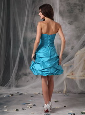 Mini-length Teal Taffeta Beading Sweet 16 Dresses And Gowns Knee Length Sexy