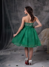 Green Sweetheart Knee-length Beaded Short Prom Dresses Knee Length Sexy