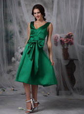 Dark Green V-neck Short Prom Dress Knee Length Cheap Knee Length Sexy