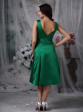 Dark Green V-neck Short Prom Dress Knee Length Cheap Knee Length Sexy