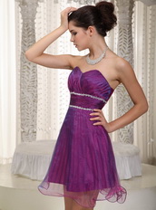 Mini-length Dark Magenta Short Prom Dress Sweetheart Style Knee Length Sexy